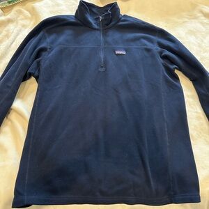 Patagonia Men's Deep Blue Zip-Up Fleece Pullover  XXL
